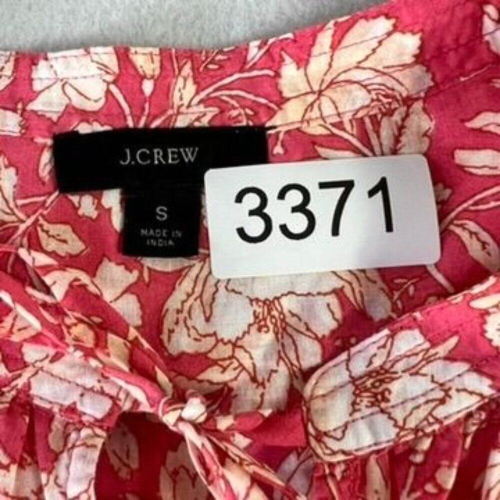 J Crew Cover Up Dress Womens Small Lightweight Long Sleeve Cotton Pink Floral - Picture 8 of 12